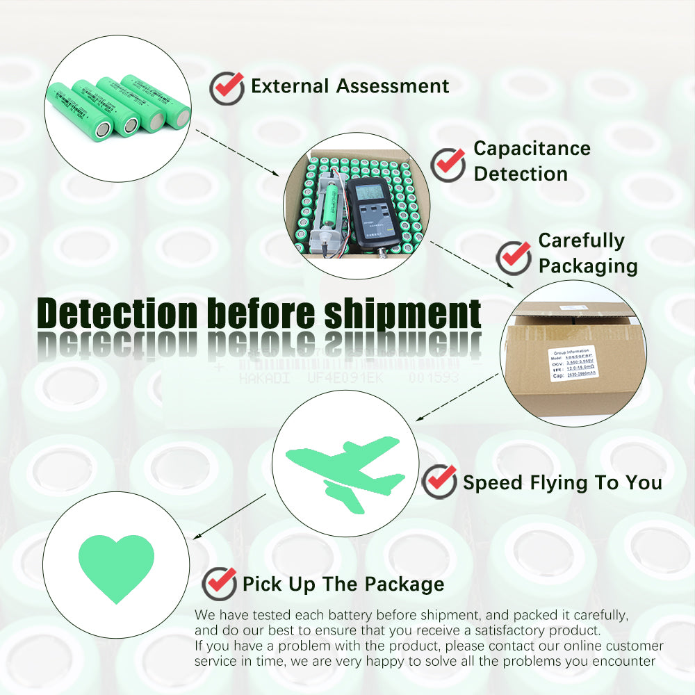 HAKADI Rechargeable 18650 3.7V 2500mah 12C High Rate Discharge Lithium-ion Batteries For DIY Power Tool Electric Drill E-cigarate