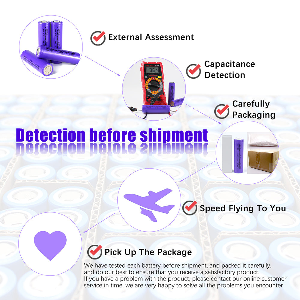 HAKADI 18650 3.7V 3000mah Rechargeable Li-ion NMC Battery 4-40PCS For DIY E-bike Solar Litgh Power Bank