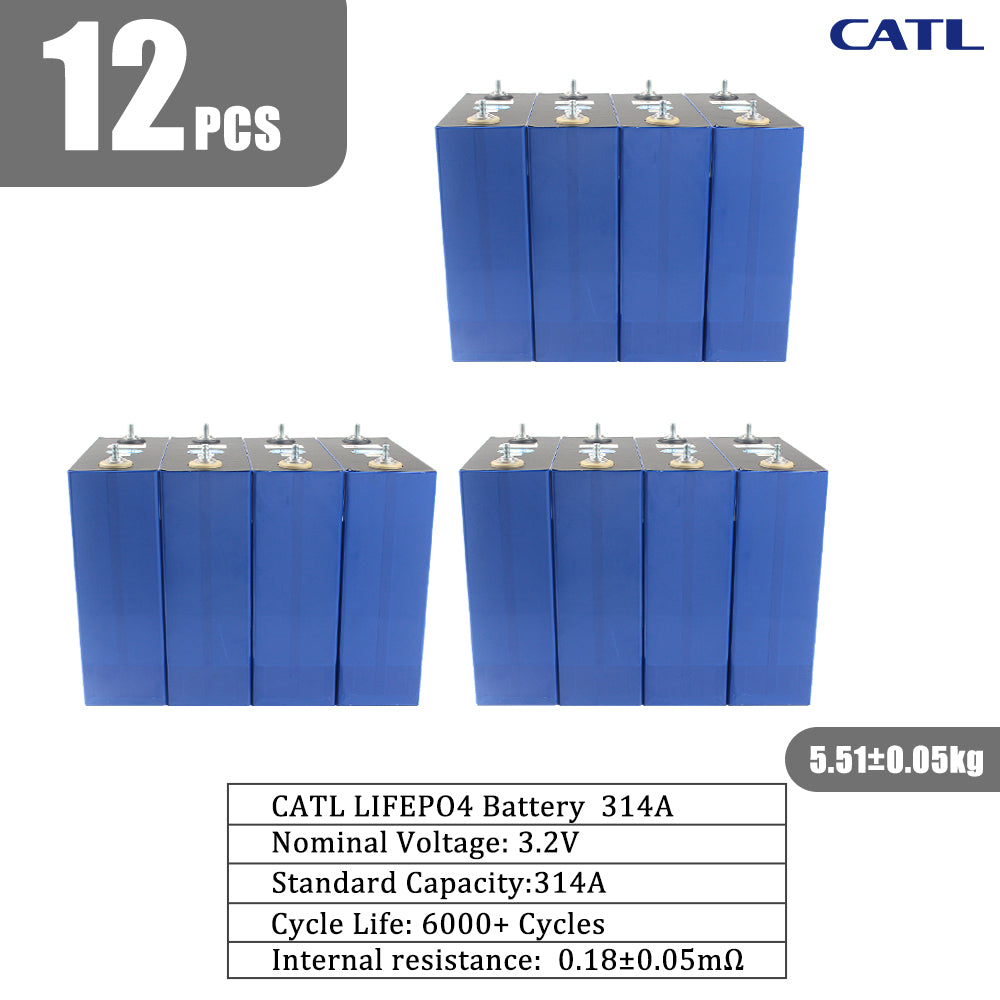 EU Stock CATL 3.2V 314Ah A Grade Lifepo4 Rechargeable Batteries 4-16PCS For DIY 48V Solar Energy Storage RV Boat Power Supply