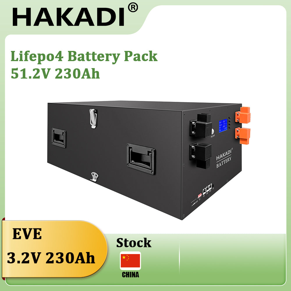 HAKADI 48V 200Ah 230Ah 280Ah 314Ah Lifepo4 Rechargeable Battery Pack With 200A Smart BMS 10-16Kwh For Solar System Home Appliance