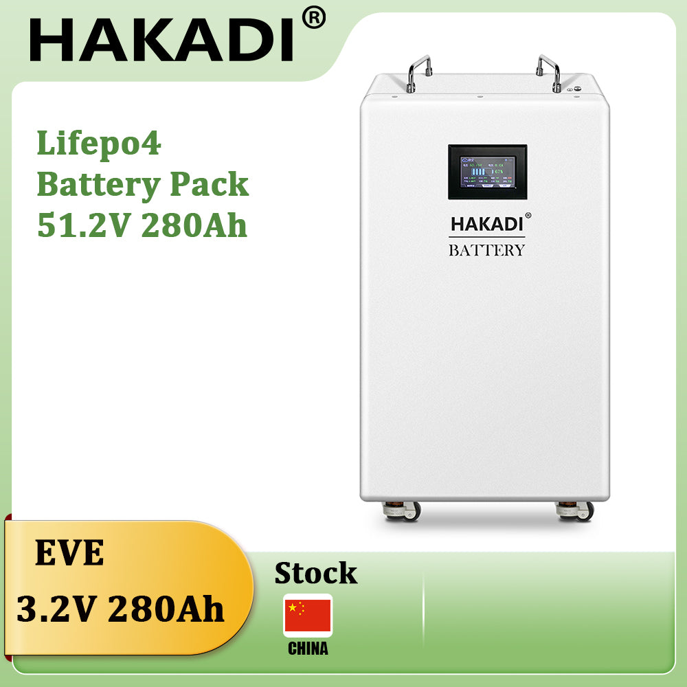 HAKADI 48V 200Ah 230Ah 280Ah 314Ah Lifepo4 Rechargeable Battery Pack With 200A Smart BMS 10-16Kwh For Solar System Home Appliance
