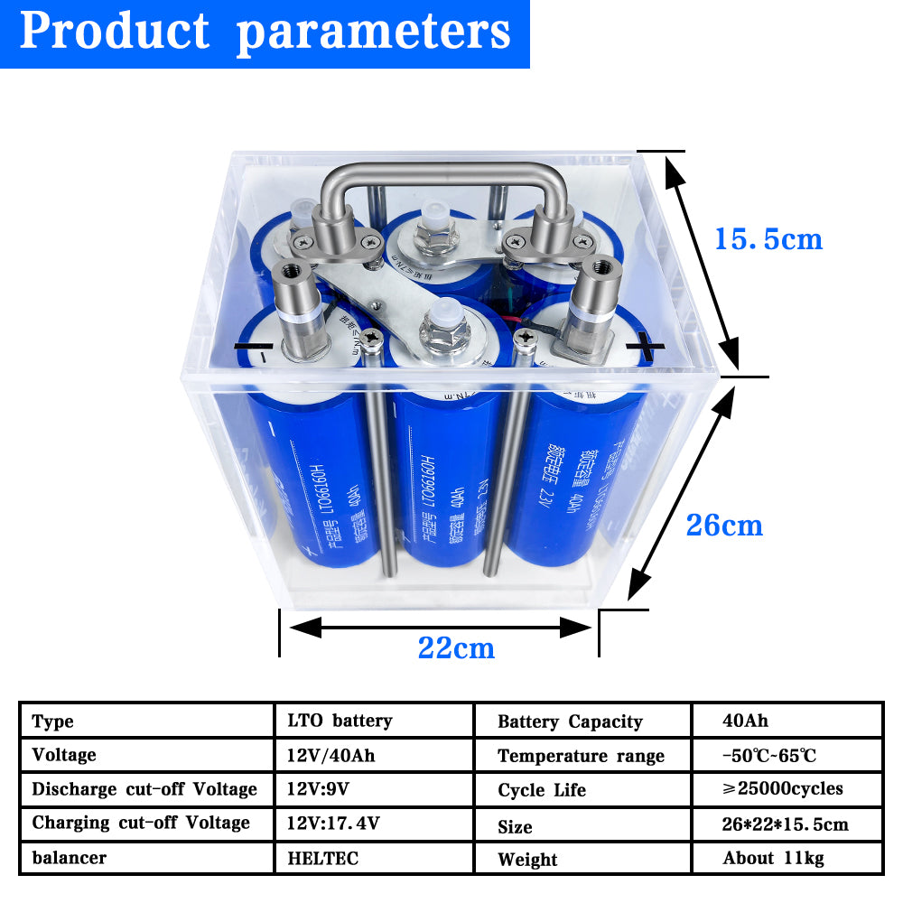 YINLONG 12V 30Ah 35Ah 40Ah 45Ah LTO Rechargeable 6S 1P Rechargeable Battery Pack With 5A Balancer For Car Audio Energy Storage System