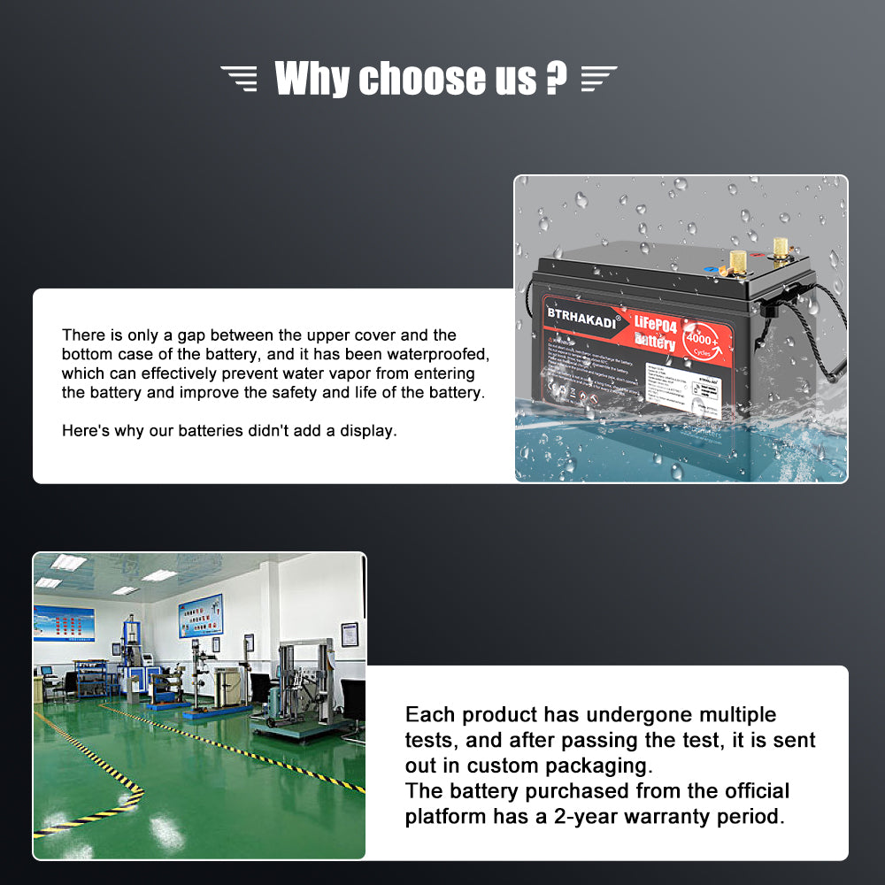 HAKADI 12V 200Ah Lifepo4 Rechargeable Battery Pack with 50A Charger For Boat Solar Energy Storage