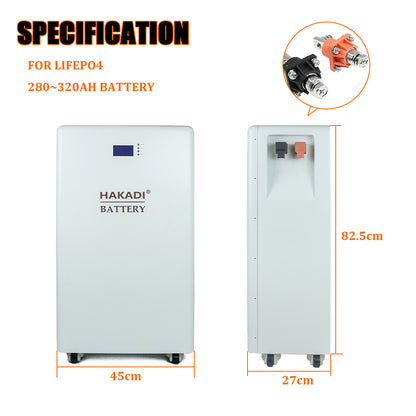 HAKADI 16S 230A 280A DIY Box With 16S 200A Smart BMS Stackable/Movable DIY Kit For 48V Solar Energy Storage Home Appliance