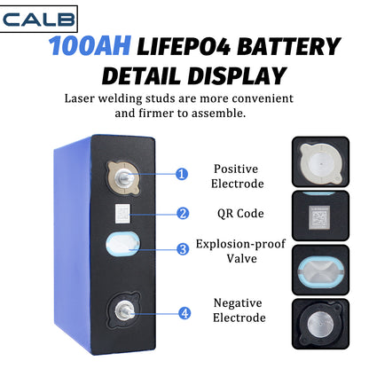 CALB Rechargeable 3.2V 100Ah Original Brand New Lifepo4 Batteries 4-16PCS DIY 48V 100A Energy Storage Battery RV Boat Solar