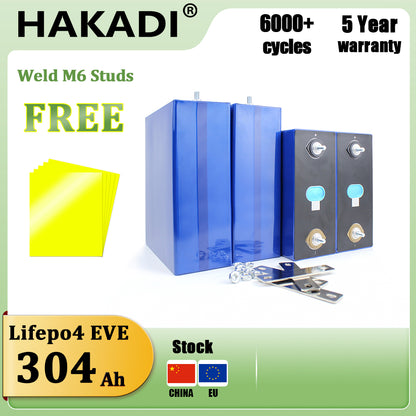 EU Stock EVE 3.2V 304Ah LF304 Lifepo4 Rechargeable Batteries 3C High Rate Discharge Original A Grade 4-16pcs For Power Tool