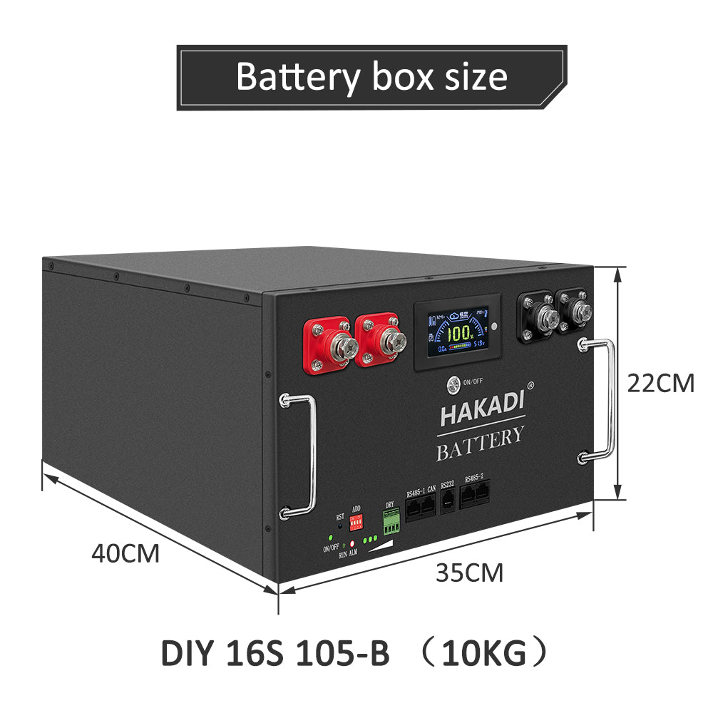 HAKADI 48V 100Ah 105Ah Lifepo4 Rechargeable Battery Pack Build-in 16S 100A Smart BMS 5kwh Solar Energy Storage System