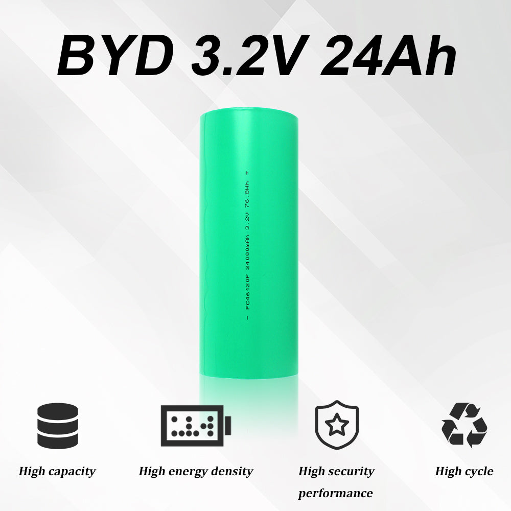 BYD 3.2V 24Ah 46120 Lifepo4 Rechargeable Batteries Original A Grade Brand New Cell 1-8pcs For DIY Power Bank Solar System