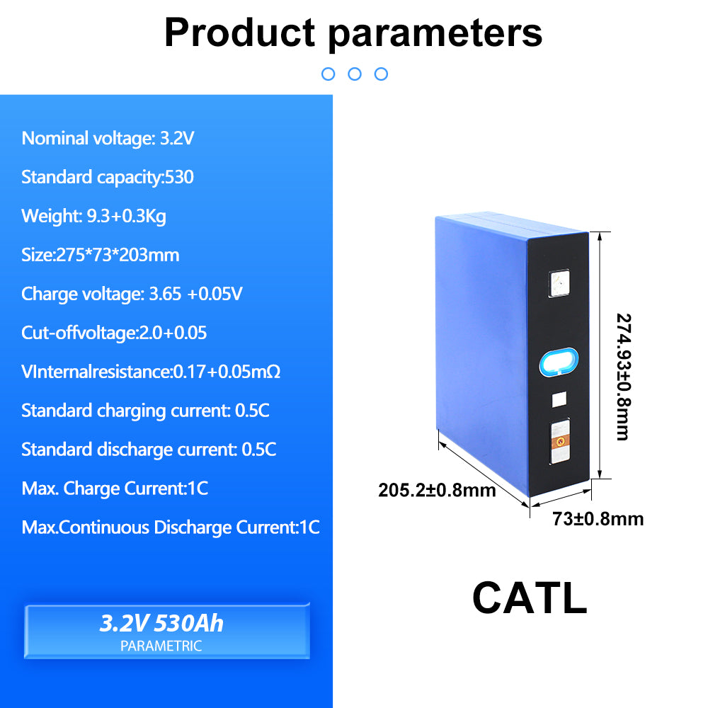 CATL 3.2V 530Ah Original Brand New Lifepo4 Rechargeable Batteries 6000+ Cycle For DIY Solar Energy Storage 2-16PCS