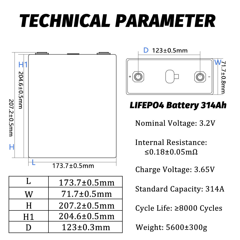 EU Stock Fast Delivery EVE MB31 3.2V 314Ah Lifpo4 Prismatic Rechargeable Batteries 4-16PCS For DIY Power Bank Solar Energy System