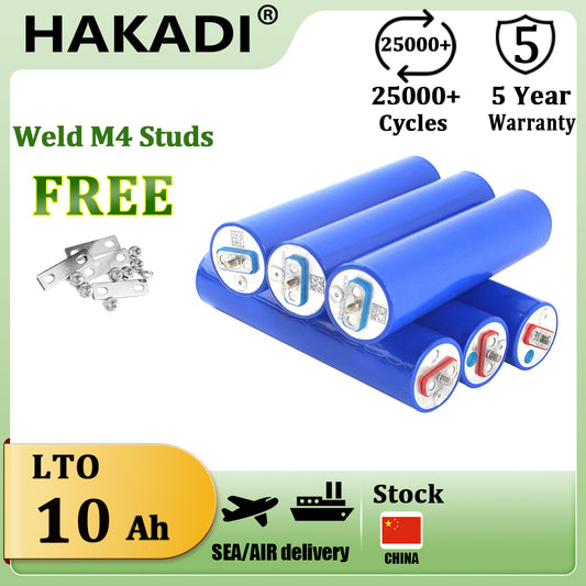 HAKADI 32145 LTO Rechargeable 2.4V 10Ah Cylindrical 27C High Rate Discharge Batteries For Car Audio Solar System 1-24PCS