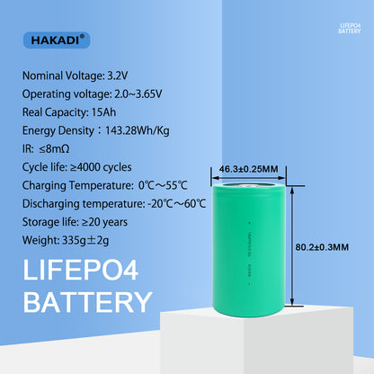 HAKADI Lifepo4 4680 BYD Original A Grade 3.2V 15Ah Rechargeable Batteries 1-8PCS For DIY Scooter RV Car Audio Power Bank