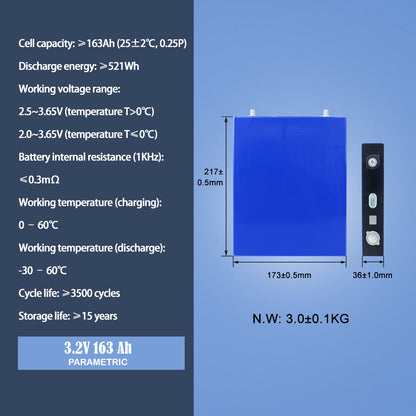 CALB 3.2V 163Ah Lifepo4 Prismatic Brand New Rechargeable Batteries For Solar Energy Storage Home Appliance Car Audio 4-16 PCS