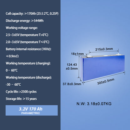 CALB Lifepo4 3.2V 170Ah 3.2V 177Ah Rechargeable Prismatic Lithium Iron Phosphate cell 4-16PCS Deep Cycle For Solar System Powerwall