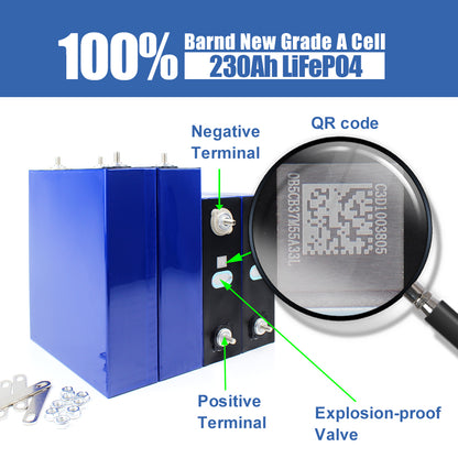 CALB 3.2V 230Ah Rechargeable Prismatic Lithium Iron Phosphate cell 4-16PCS Deep Cycle For Solar System Powerwall