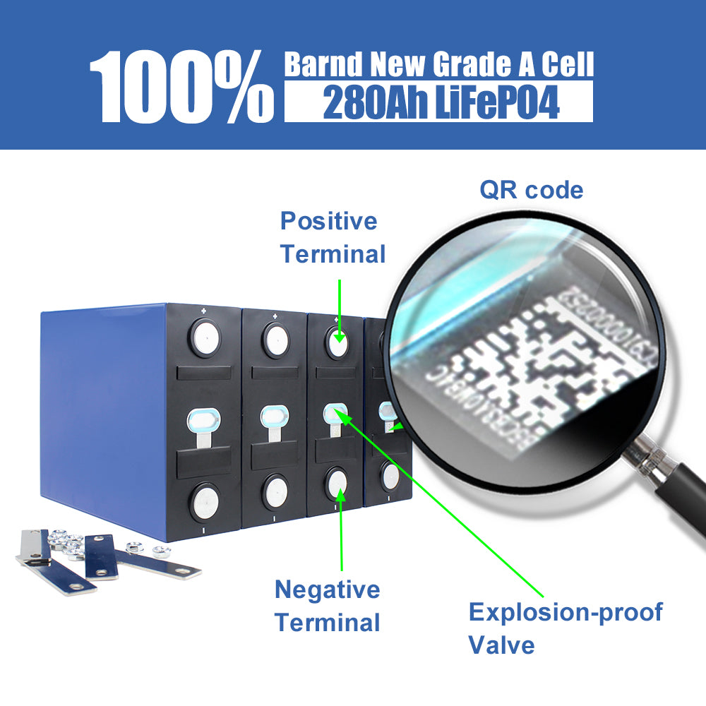 CALB Lifepo4 3.2V 280Ah Rechargeable Battery Cell For Solar System Powerwall 4-16PCS 9000+ Cycles