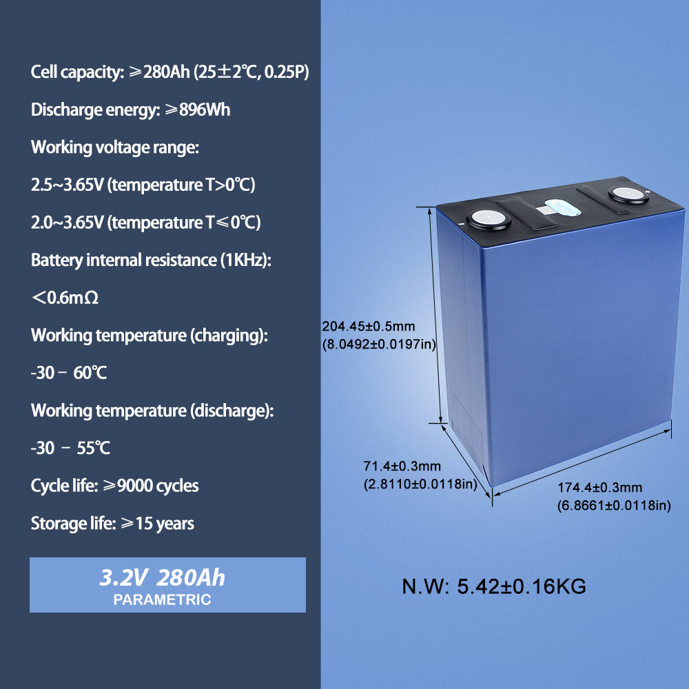 CALB Lifepo4 3.2V 280Ah Rechargeable Battery Cell For Solar System Powerwall 4-16PCS 9000+ Cycles
