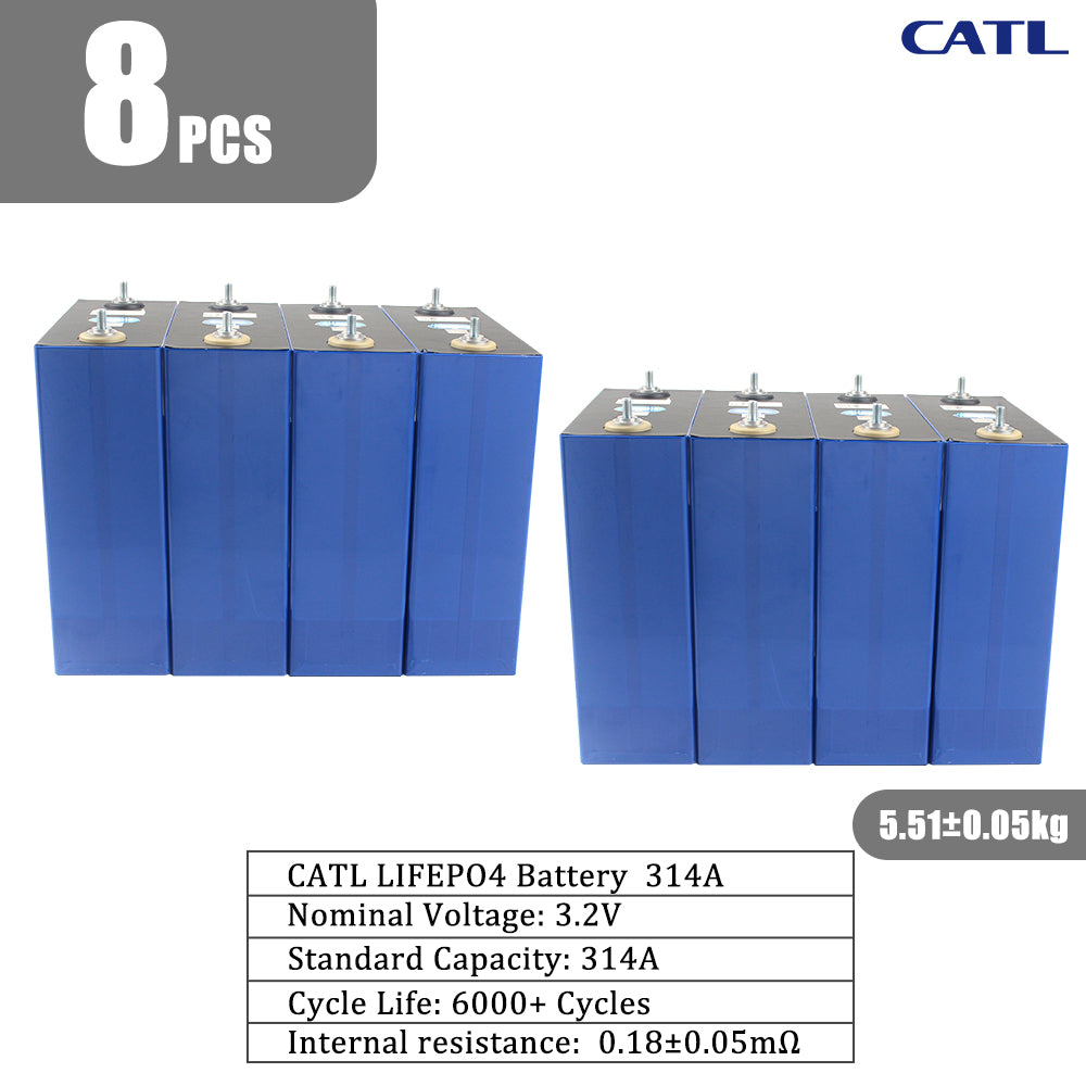 EU Stock CATL 3.2V 314Ah A Grade Lifepo4 Rechargeable Batteries 4-16PCS For DIY 48V Solar Energy Storage RV Boat Power Supply