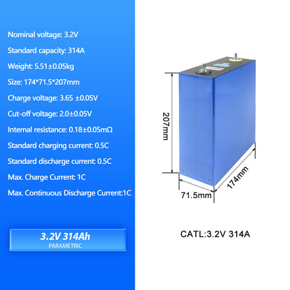 EU Stock CATL 3.2V 314Ah A Grade Lifepo4 Rechargeable Batteries 4-16PCS For DIY 48V Solar Energy Storage RV Boat Power Supply