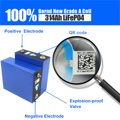 EU Stock CATL 3.2V 314Ah A Grade Lifepo4 Rechargeable Batteries 4-16PCS For DIY 48V Solar Energy Storage RV Boat Power Supply