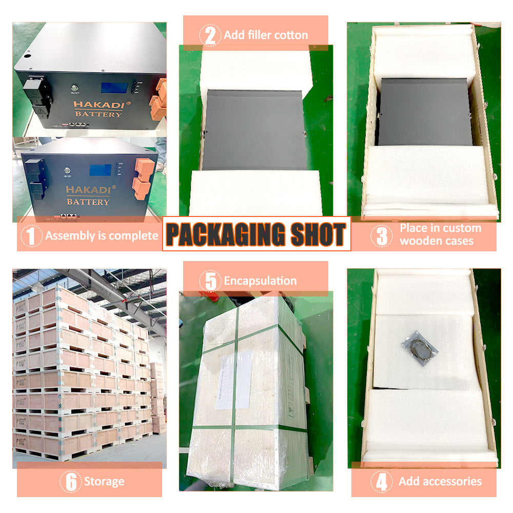 HAKADI Lifepo4 Rechargeable 48V 200Ah 230Ah 280Ah 314Ah Energy Storage Battery Pack For Solar System Outdoor Power Home Appliance