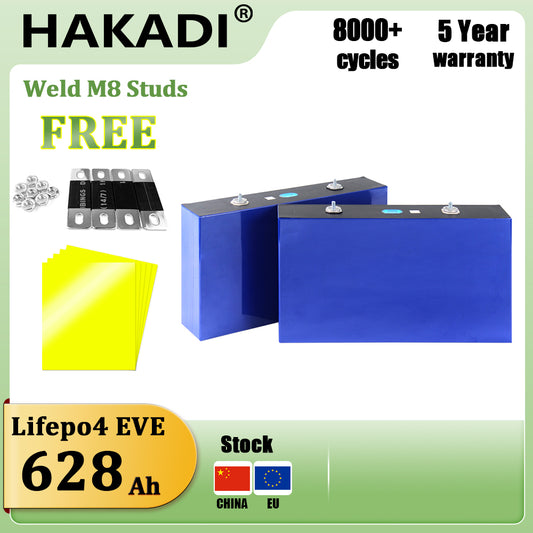 EU Stock EVE MB56 3.2V 628Ah High Capacity Lifepo4 Rechargeable Batteries 2-16PCS For DIY Solar Energy Storage