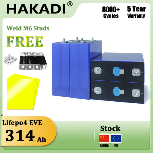 EU Stock Fast Delivery EVE MB31 3.2V 314Ah Lifpo4 Prismatic Rechargeable Batteries 4-16PCS For DIY Power Bank Solar Energy System