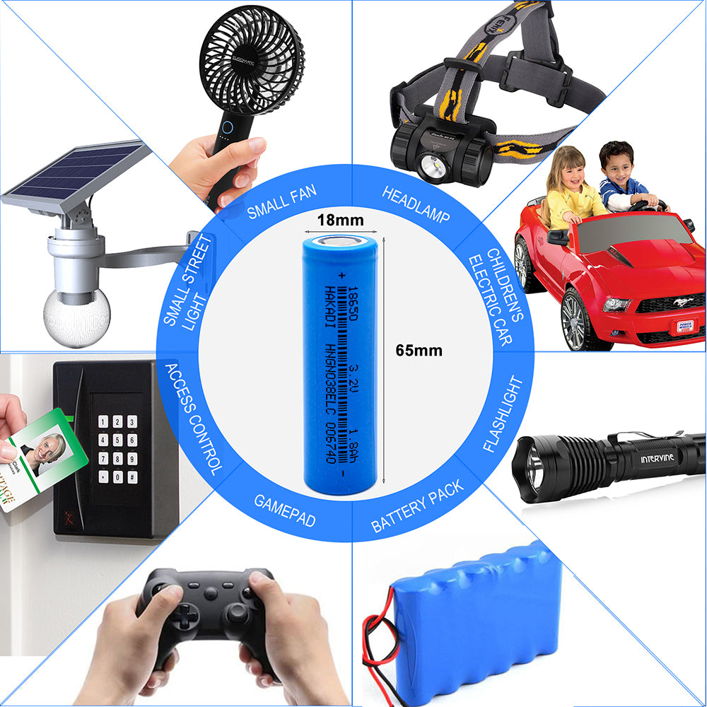 HAKADI 18650 3.2V 1800mah Rechargeable Lifepo4 Batteries 3-5C Discharge 4-40PCS For DIY E-Bike Scooter Boat Flashlight