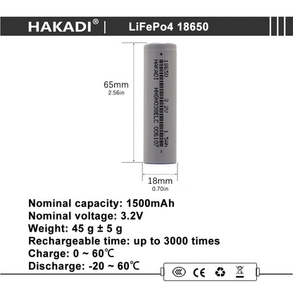 HAKADI Lifepo4 100PCS 3.2V 18650 1500mah 1800mah 2000mah 21700 3000mah Rechargeable Batteries DIY 12V 24V 48V E-bike Scooter
