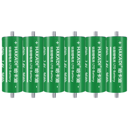 HAKADI 60165 LTO 2.4V 40Ah Rechargeable Batteries 20C High Rate Discharge 6-48PCS For Power Supply Car Audio Off-grid Energy