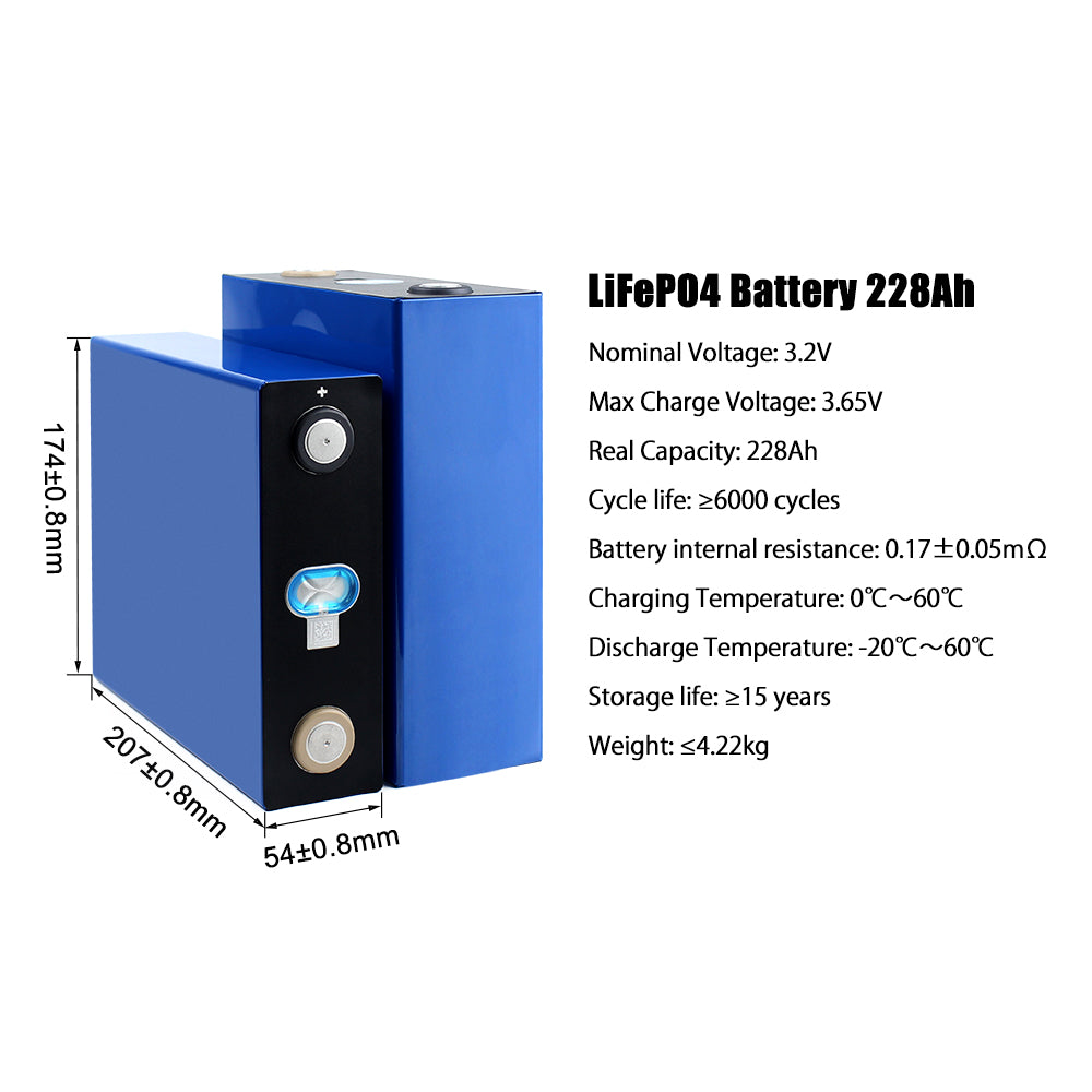 CATL 3.2V 228Ah Lifepo4 Rechargeable Batteries 4-16PCS For Solar Wind Energy Storage
