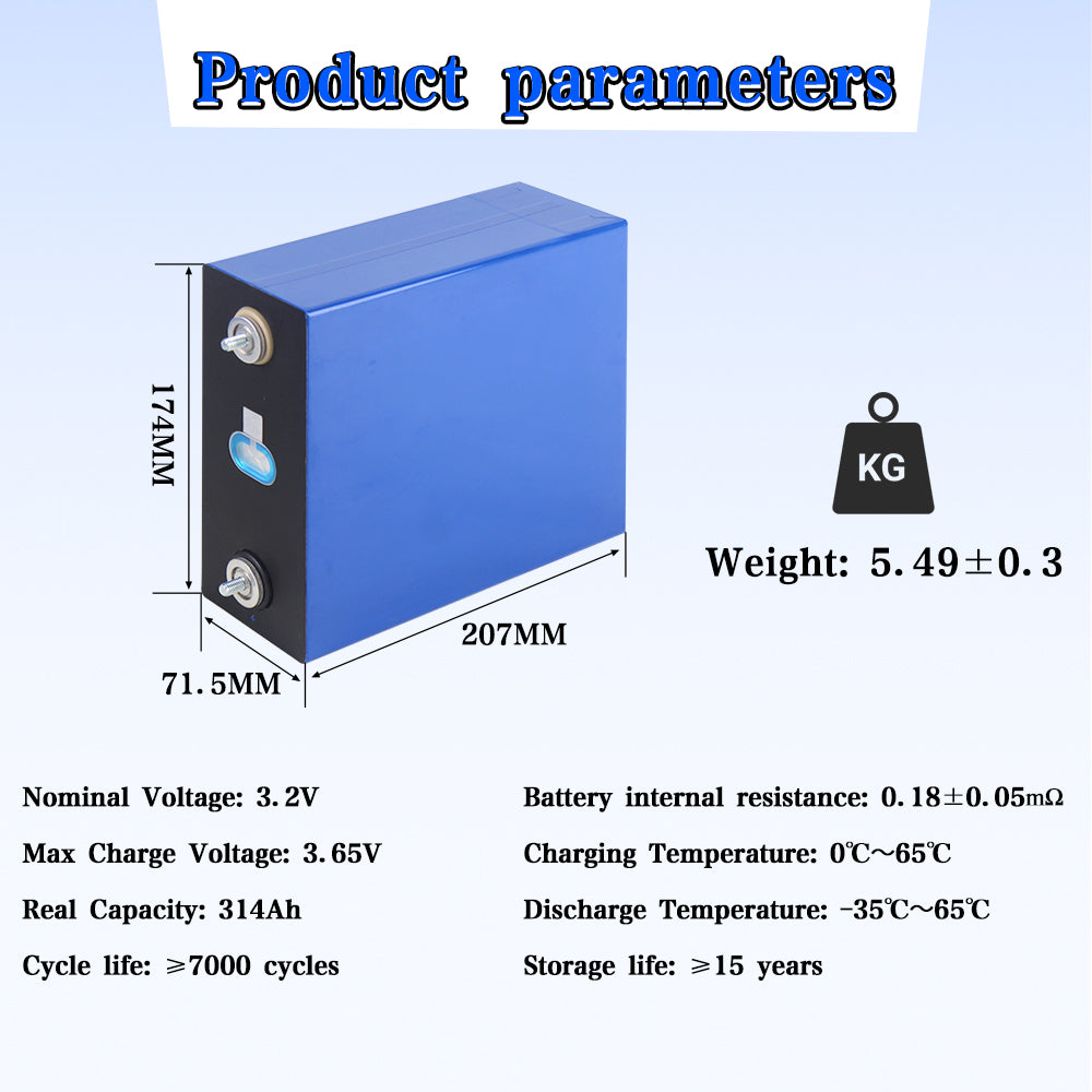 CATL 3.2V 314Ah Lifepo4 Original Brand New Rechargeable Batteries 4-16PCS For Solar Energy Storage Power System RV Boat