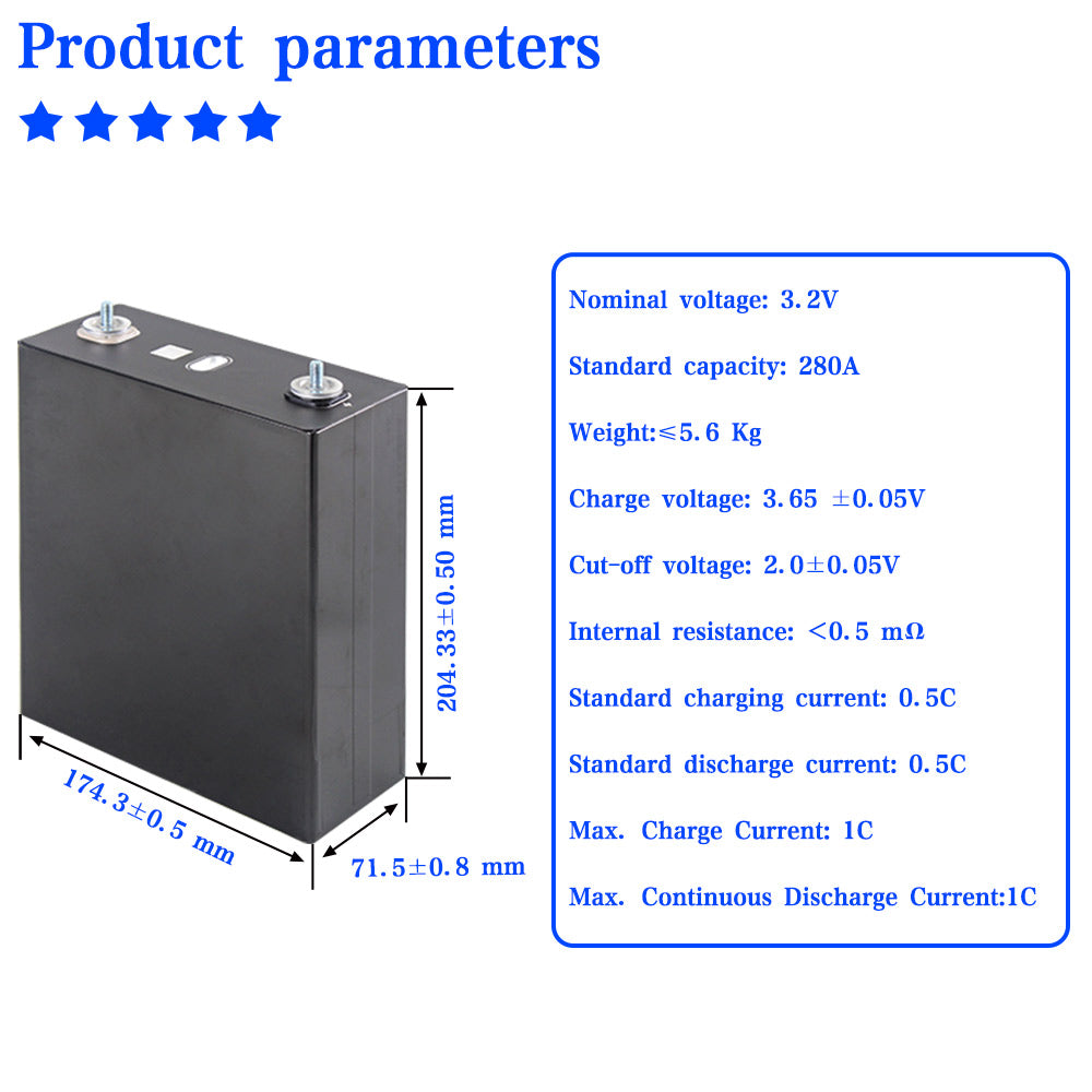 SUNWODA Lifepo4 Rechargeable 3.2V 280Ah Batteries Brand New 4-16PCS For Solar Energy Storage Boat Wind Power