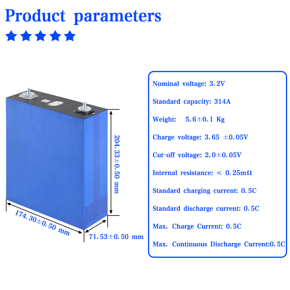 SUNWODA Lifepo4 3.2V 314Ah Rechargeable Batteries 4-16PCS For DIY 48V Solar Energy Storage System Outdoor Power Supply