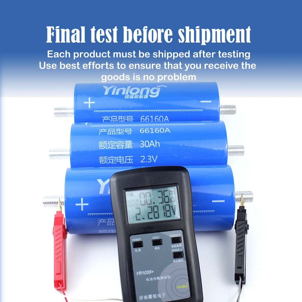 YINLONG 66160 2.3V 30Ah Rechargeable Cylindrical Batteries 6-24PCS For DIY Car Audio Solar System Outdoor Power Supply