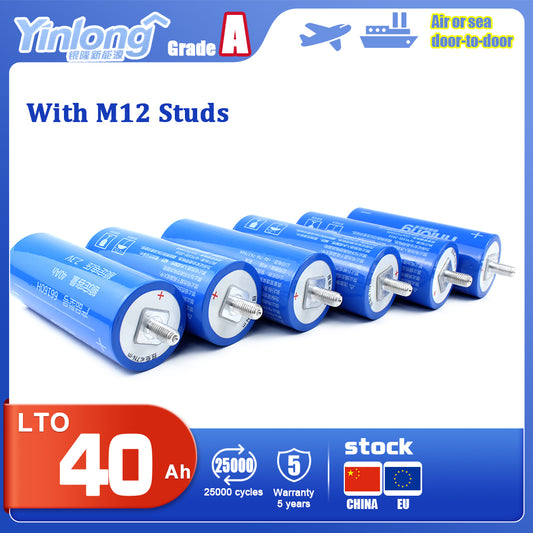 EU Stock Yinlong 66160 2.3V 40Ah Original A Grade Brand New Rechargeable LTO Batteries 12-48PCS For DIY Solar Energy Car Audio