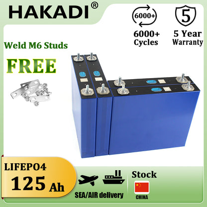 EVE 3.2V 125Ah Rechargeable Lifepo4 A Grade Original Batteries 4-16PCS 4000+ Cycle For Solar Energy Storage System Outdoor Power Supply RV