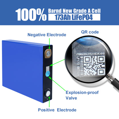EVE Lifepo4 3.2V 173Ah Rechargeable Batteries A Grade Original Cell For DIY Solar Energy Boat RV Power Supply 4-16PCS