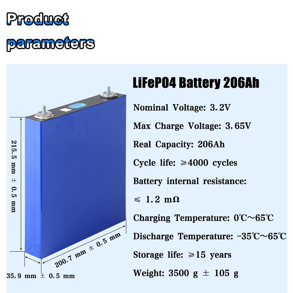 EVE Lifepo4 3.2V 206Ah Rechargeable Batteries Original A Grade Cell 4-16PCS For Solar Energy Storage RV Boat Outdoor Power Supply