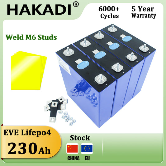 EU Stock EVE 3.2V 230Ah Lifepo4 Rechargeable A Grade Brand New Rechageable Batteries 4-16PCS For Solar Energy Storage Power Supply